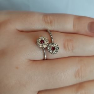 *3 For $10* Red Ruby-Like Stone Adjustable Ring 925 Sterling